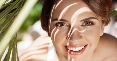 a girl in sun shade showing her beautiful skin